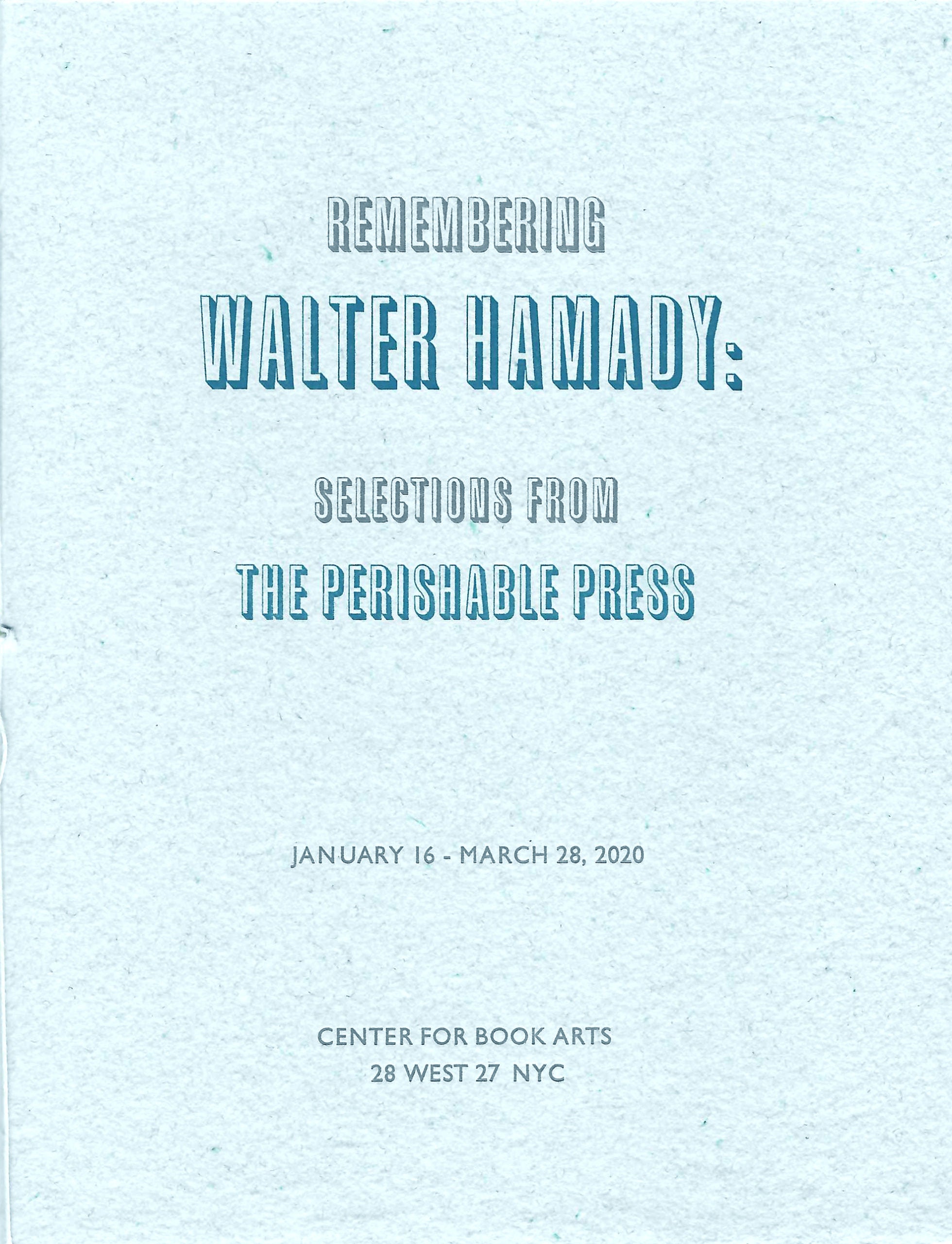 Remembering Walter Hamady image 0