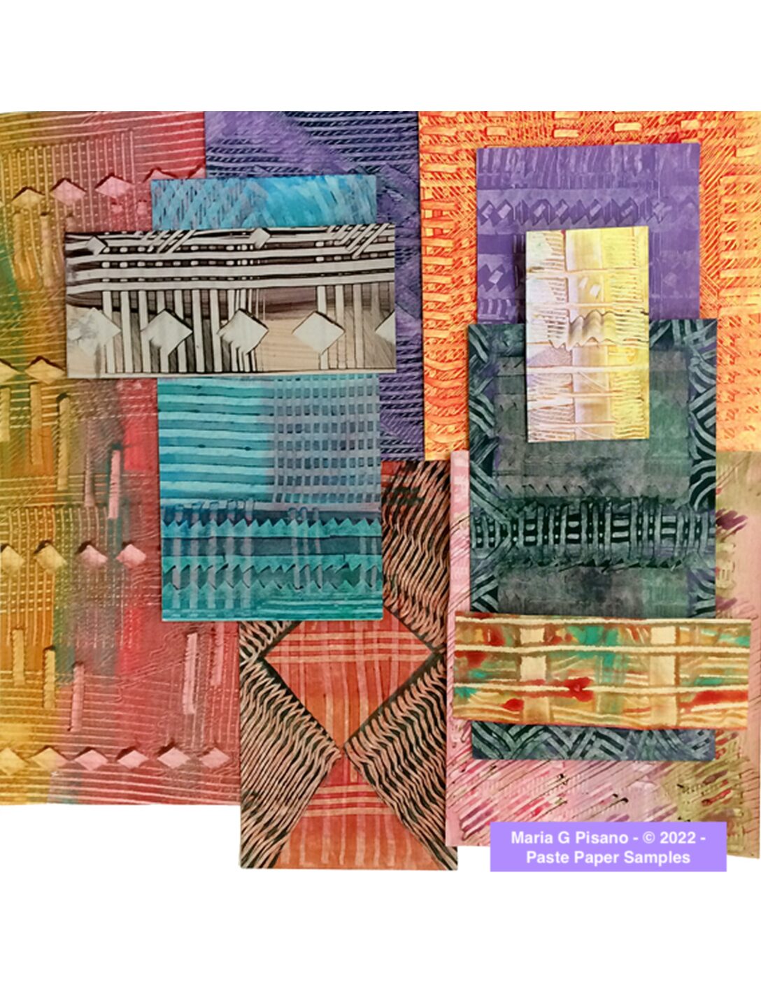 Paste Papers Surface Design with Accordion Book Sampler image 2