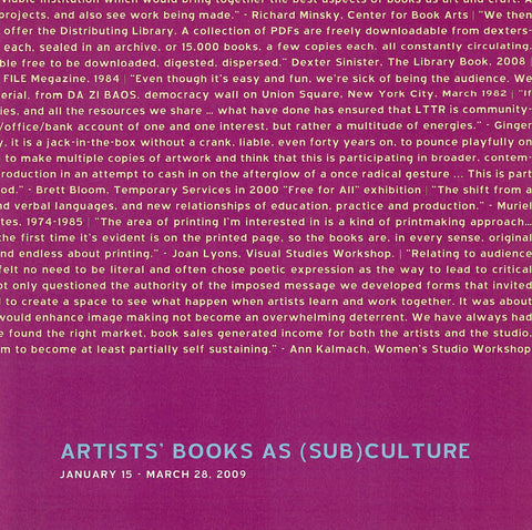 Artists’ Books as (Sub)Culture image 0