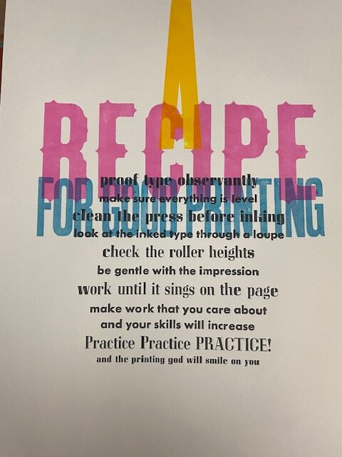 Letterpress II: Intro to Typography on the Press (Fall 2023) image 2