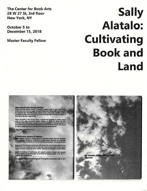 Sally Alatalo: Cultivating Book and Land Exhibition Brochure image 0