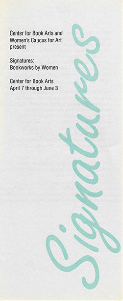Signatures: Bookworks by Women Exhibition Brochure image 0