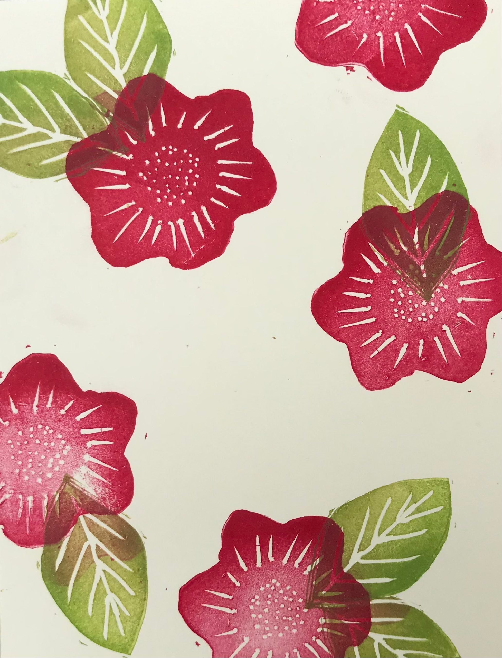 Handcarved Blockprints on Fabric and Paper 2022 image 1