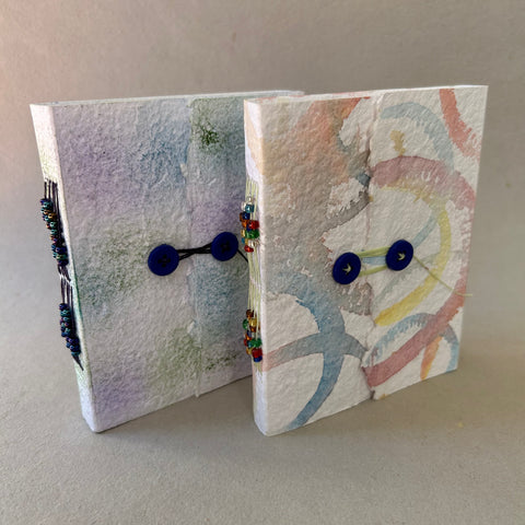 Sewn Journal with Exposed Stitching and Beads image 0