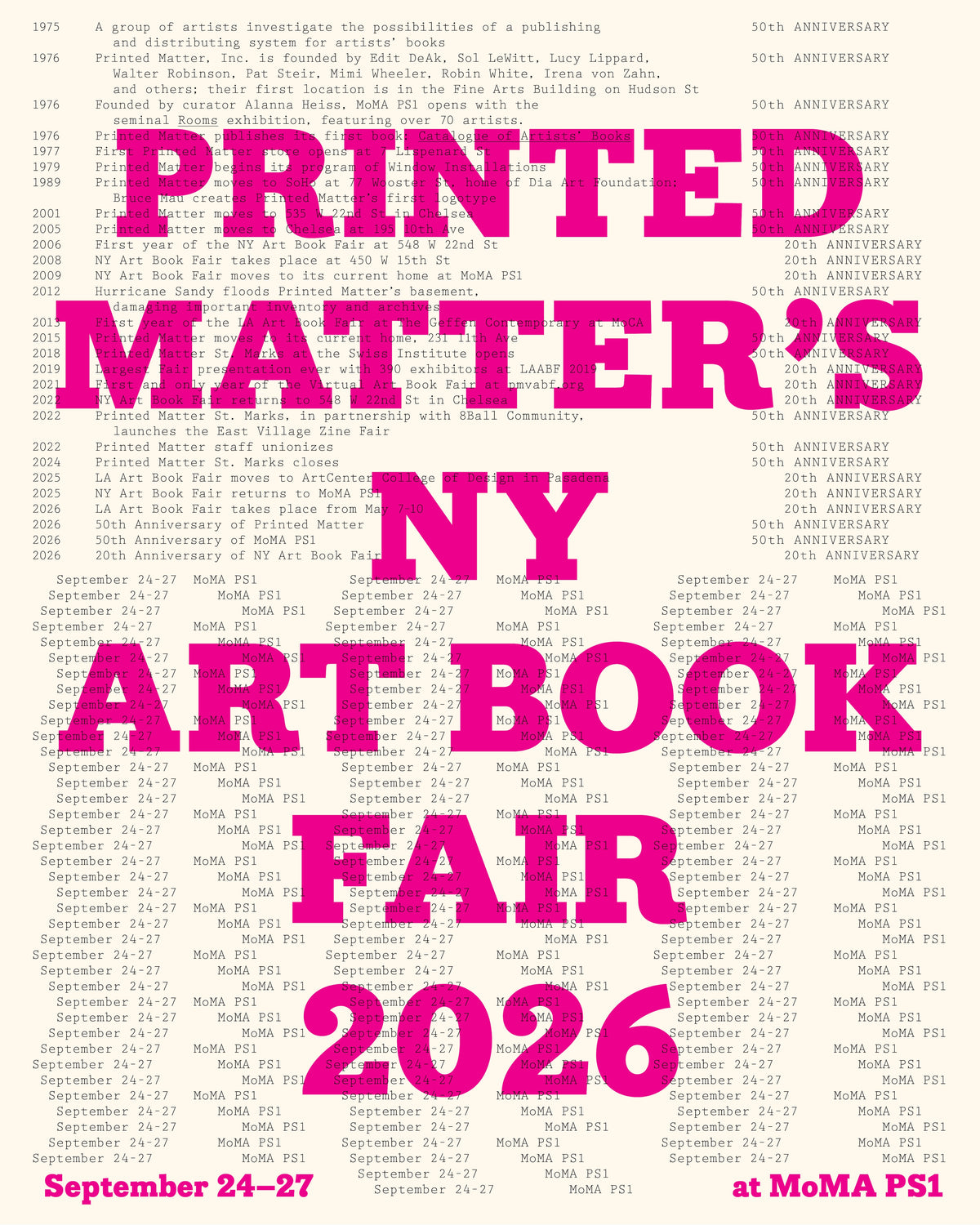 Printed Matter's New York Art Book Fair 2026