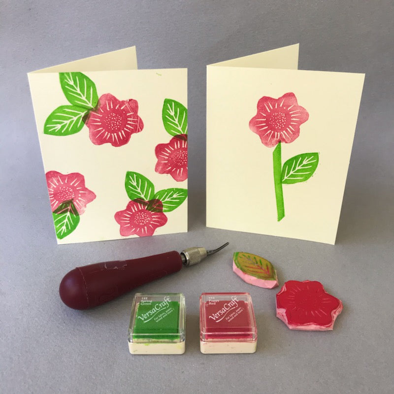Handcarved Blockprints on Paper and Fabric