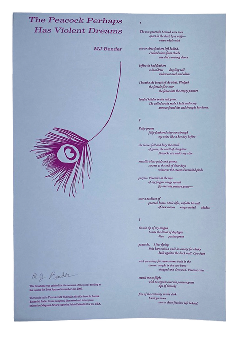 The Peacock Perhaps Has Violent Dreams