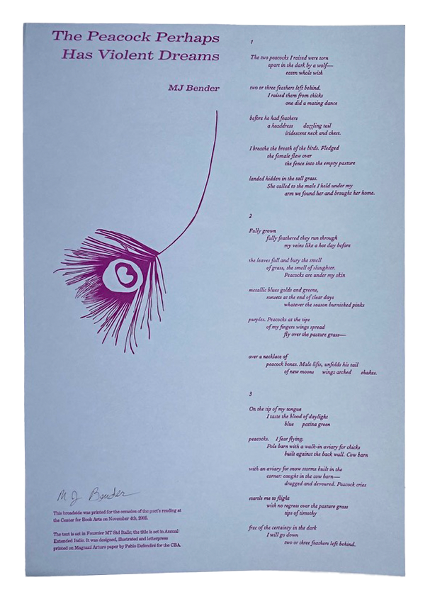 The Peacock Perhaps Has Violent Dreams