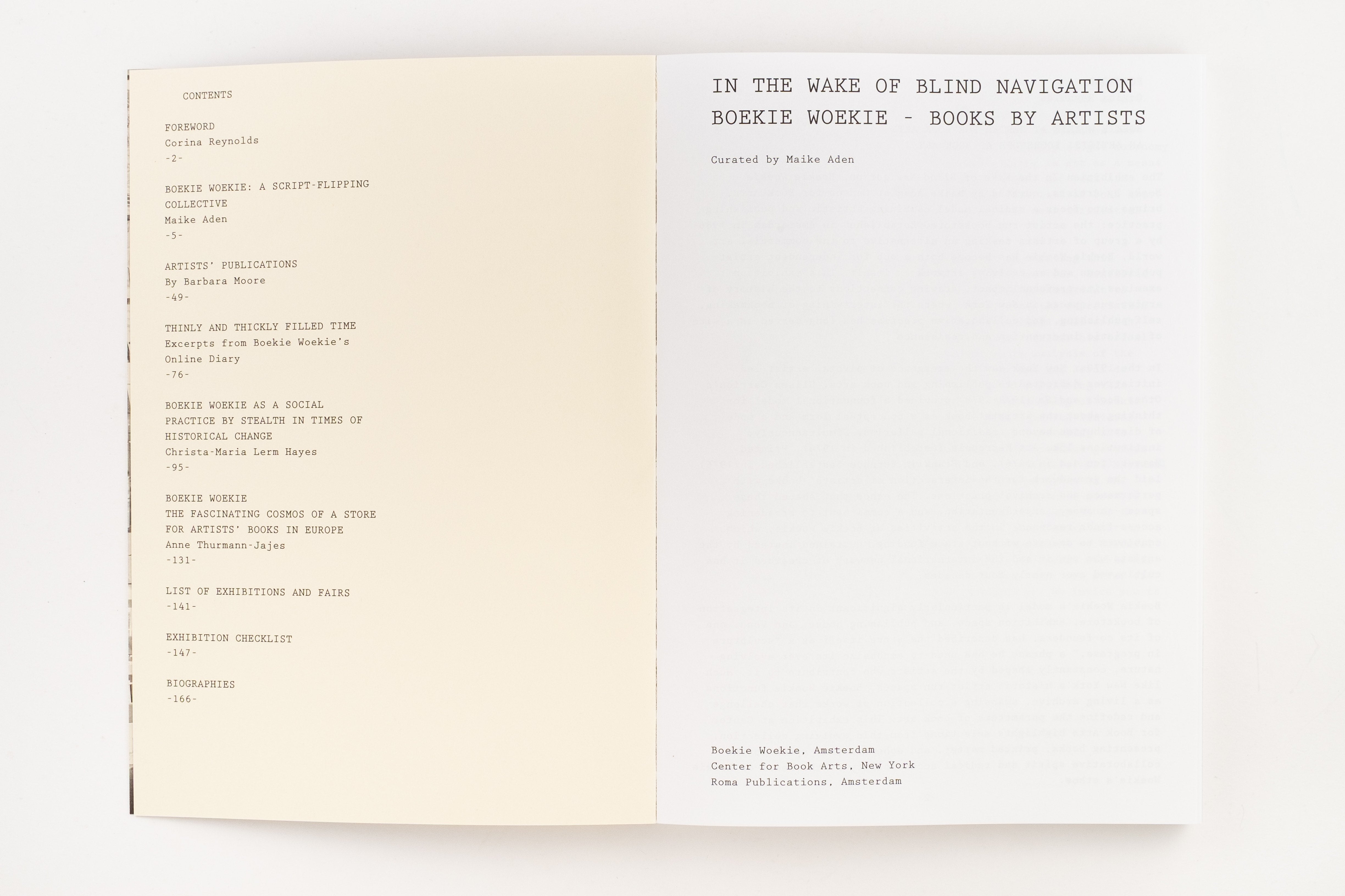In The Wake of Blind Navigation. Boekie Woekie – Books by Artists