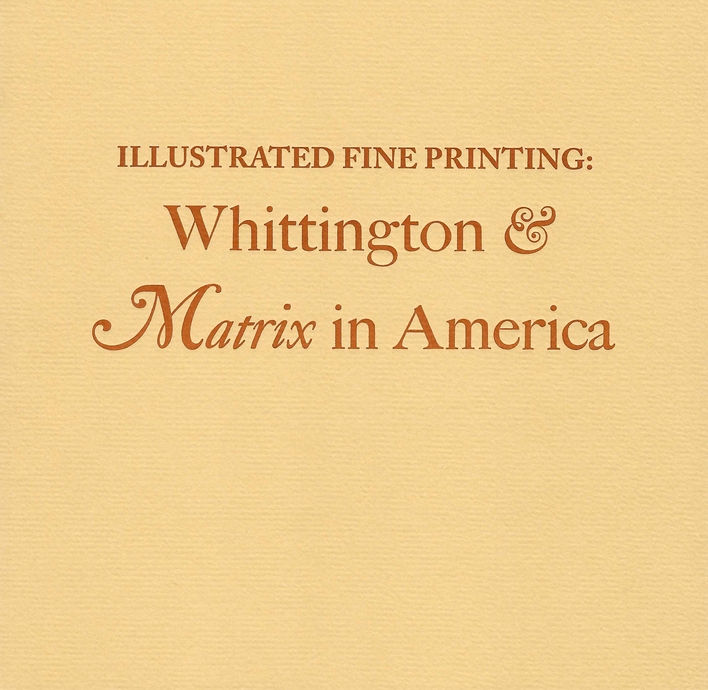 Whittington &amp; Matrix in America image 0